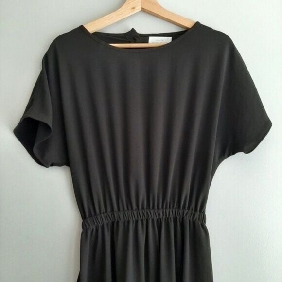 OAK + FORT / Open Cut-Out Back Midi Dres Black Flowy Sz S - Picture 5 of 13
